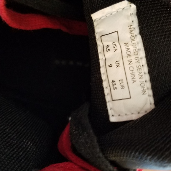 Sean John Hi Top Sneakers Black Red Size 9.5 - Picture 10 of 12